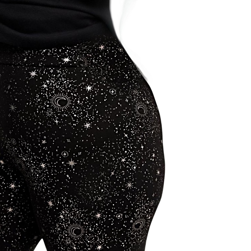 TORRID "Holiday Stars Gunmetal Foil" Black & Silver Leggings NWT Size 1X